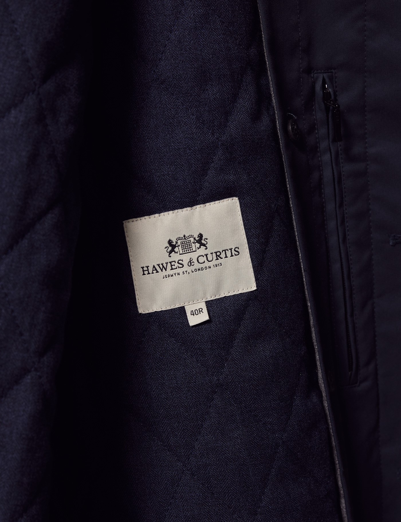 Men's Navy Rain Mac with Removable Lining | Hawes & Curtis