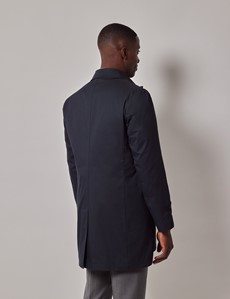 Men's Navy Rain Mac with Removable Lining | Hawes & Curtis