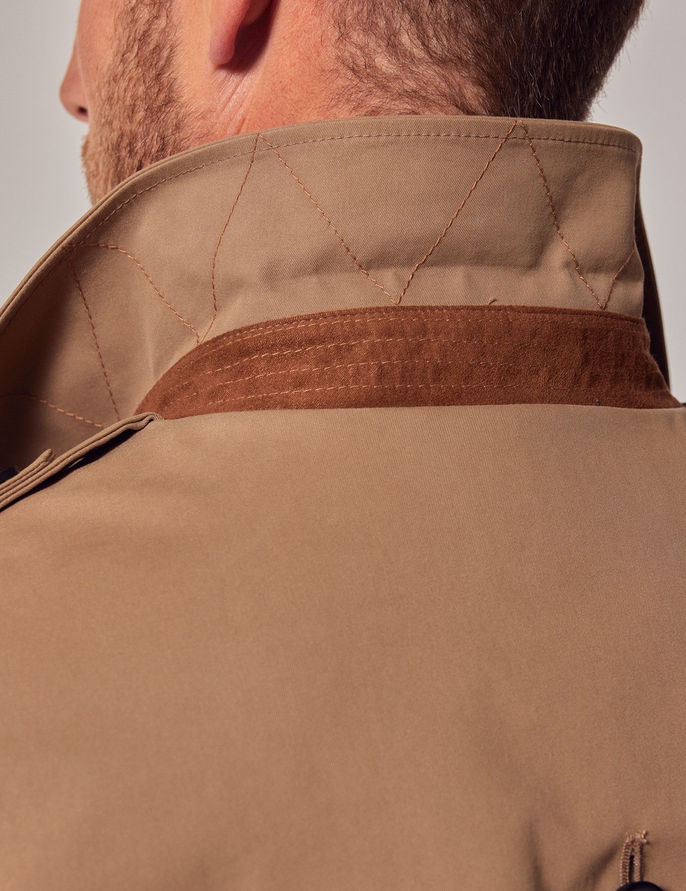 Men’s Khaki Trench Coat | Hawes & Curtis