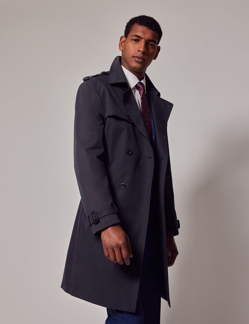 Hawes & Curtis Navy Trench Coat