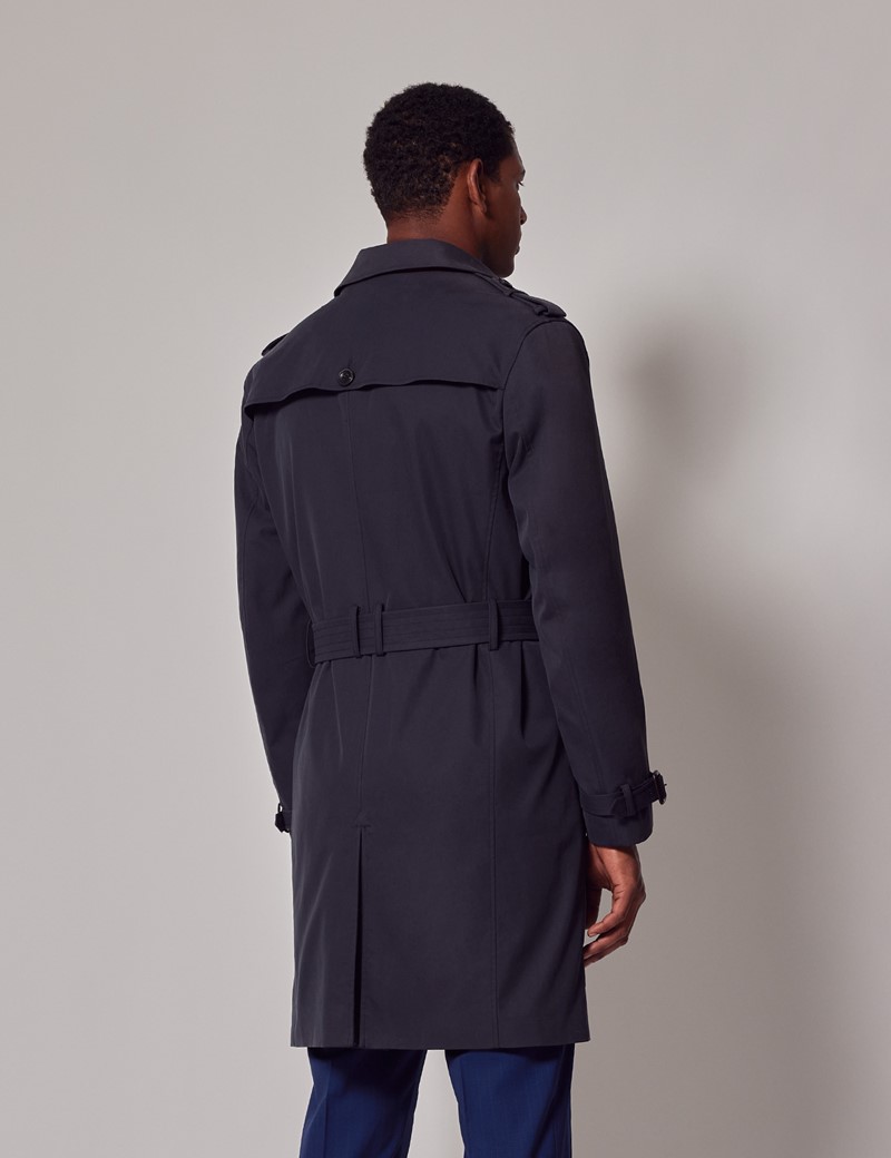 Hawes & Curtis Navy Trench Coat