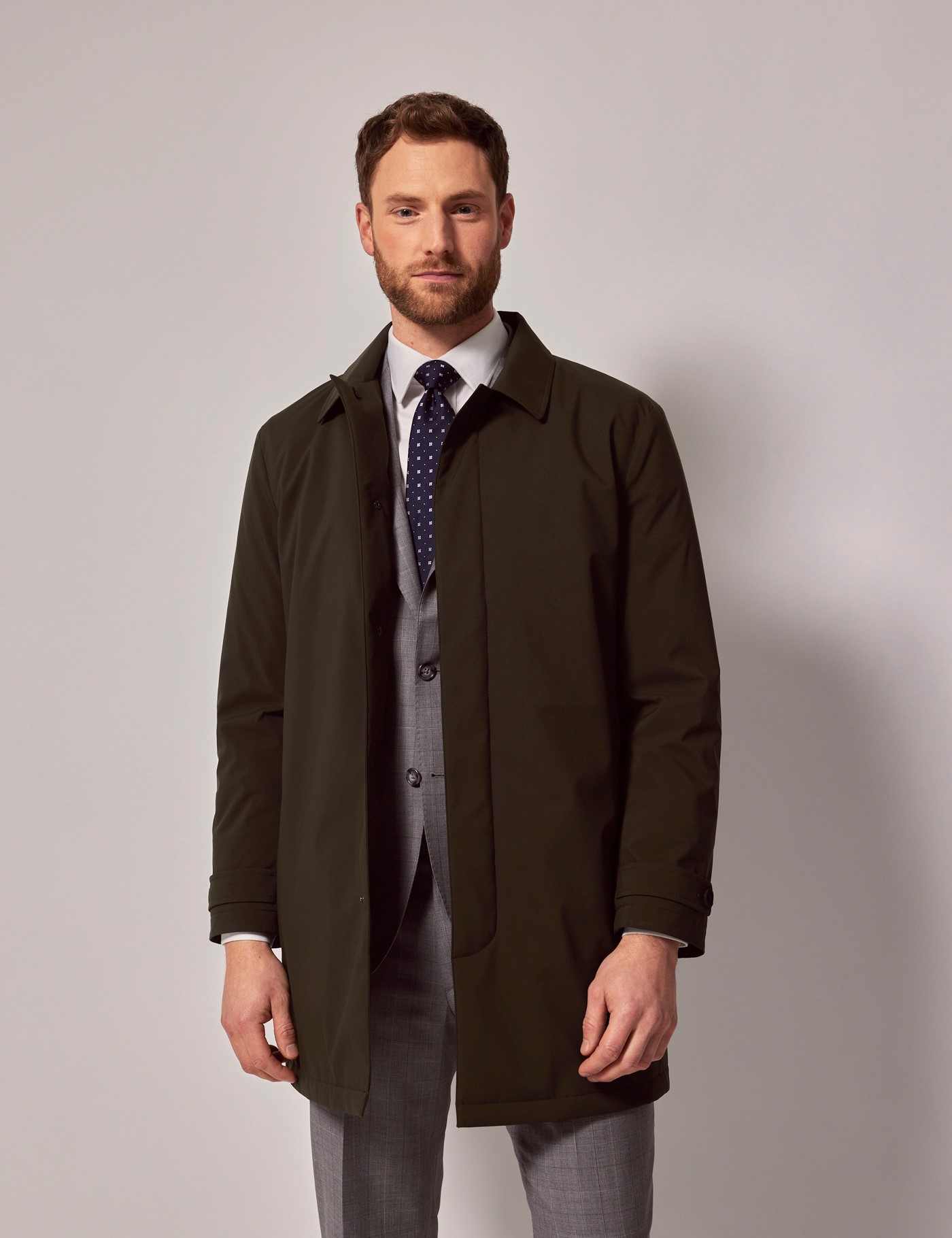Hawes & Curtis Olive Green Padded Mac Size: 36 reg (EU 46)