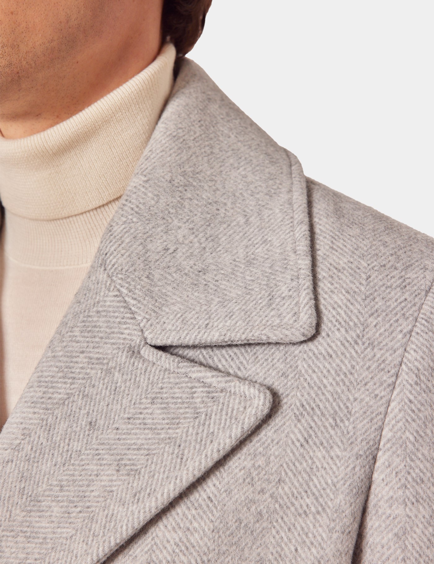 Hawes & Curtis Grey Herringbone Peacoat Size: 42 reg (EU 52) image 2