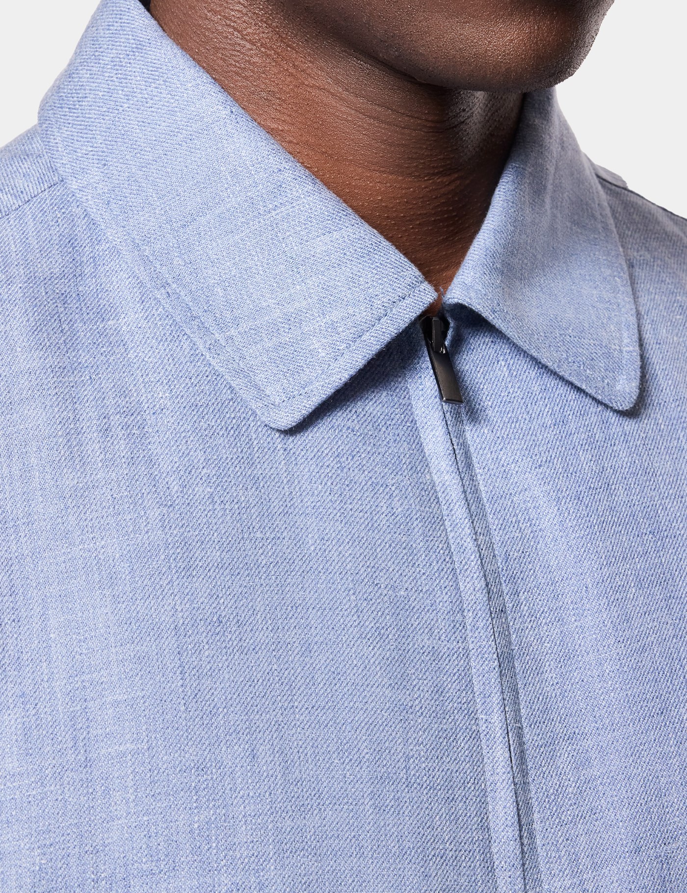 Hawes & Curtis Blue Linen Harrington Jacket Size: 48 reg (EU 58) image 4