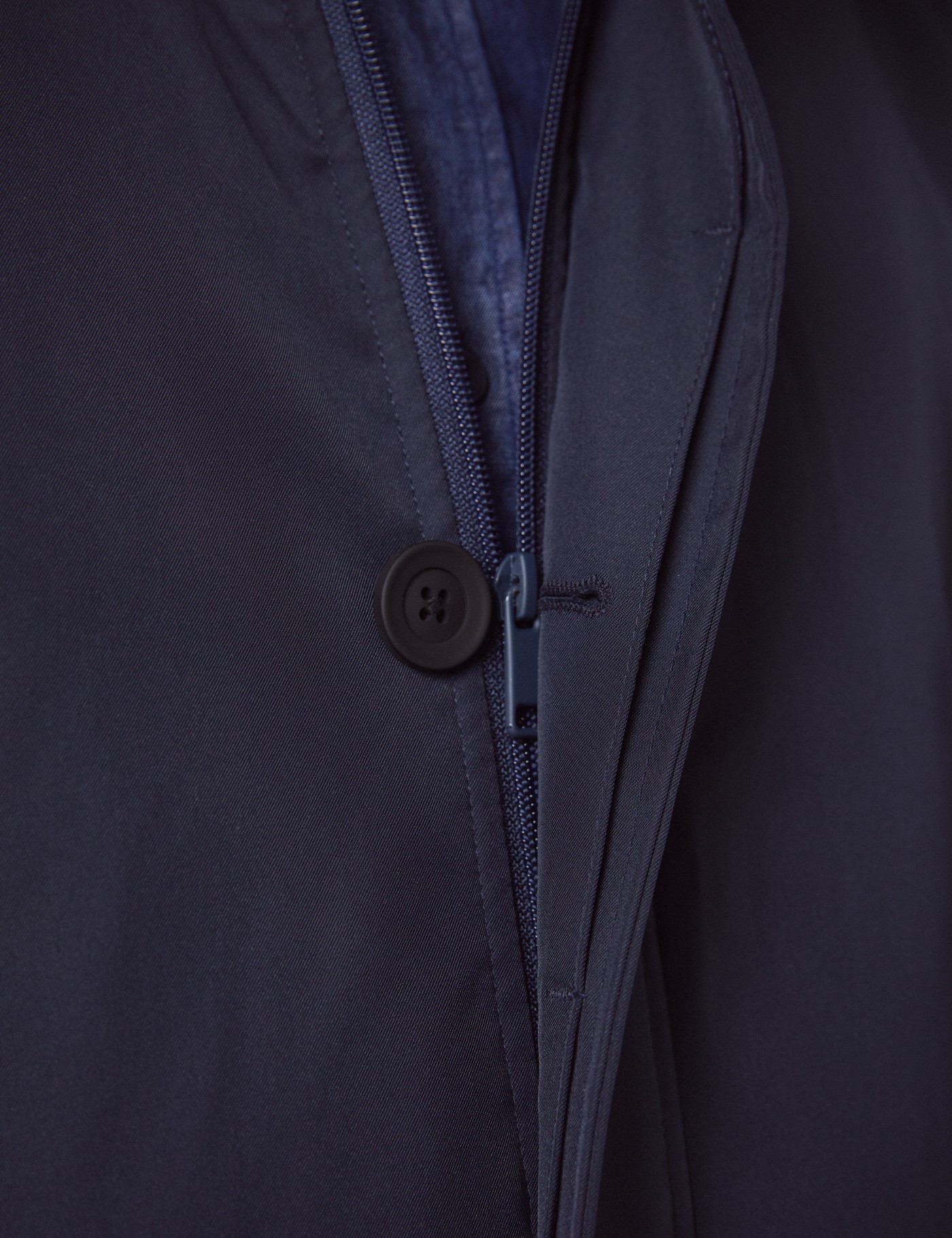 Men’s Navy Padded Coat With Hood Hawes & Curtis