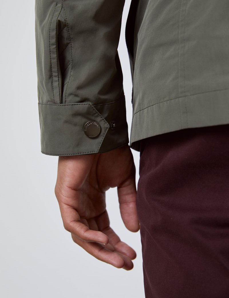 Weather Resistant Men’s Field Jacket with Removable Hood in Green