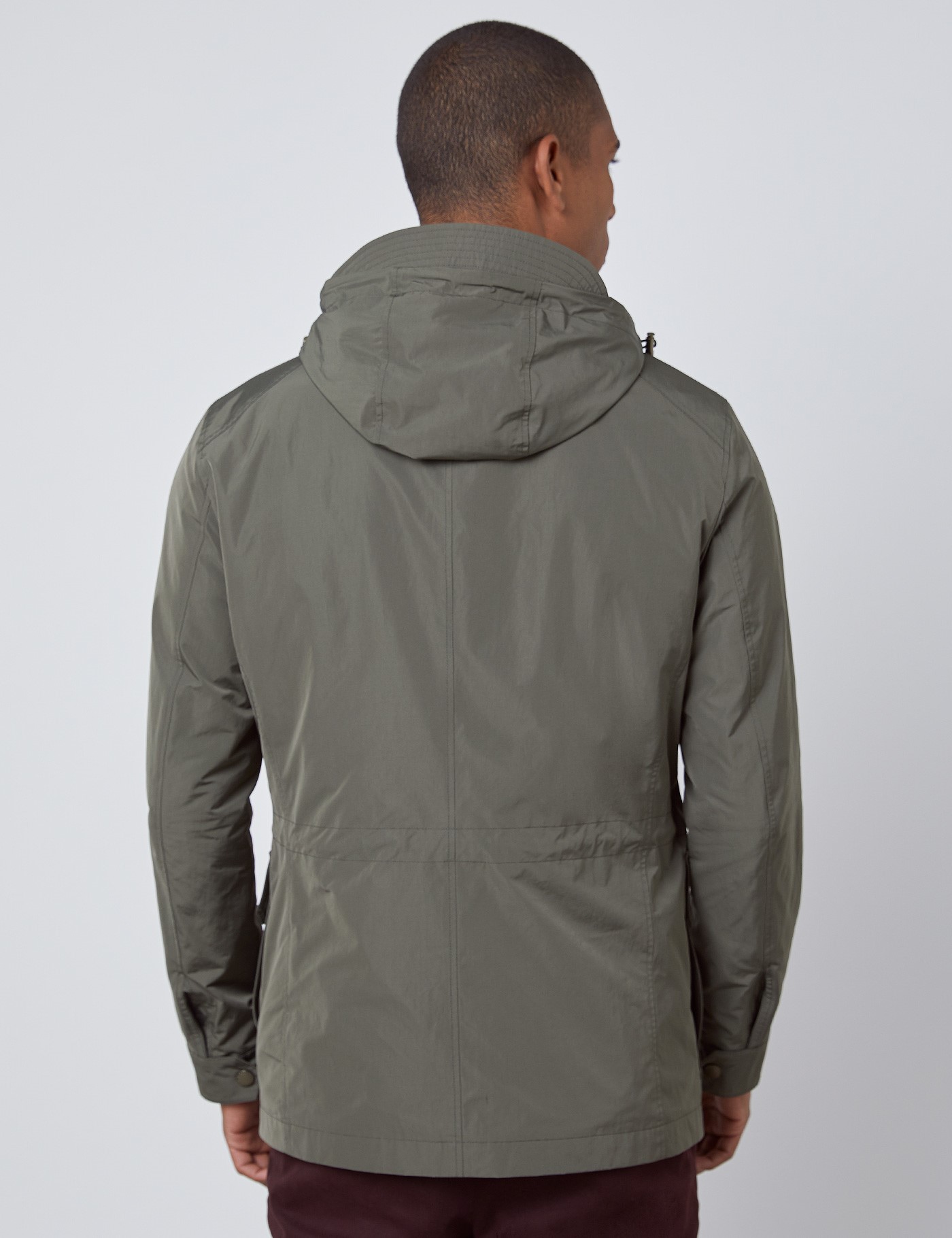 Weather Resistant Men’s Field Jacket with Removable Hood in Green ...