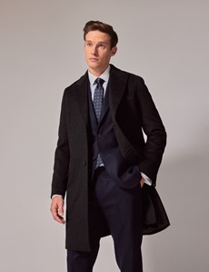 Men's Charcoal Italian Cashmere Overcoat