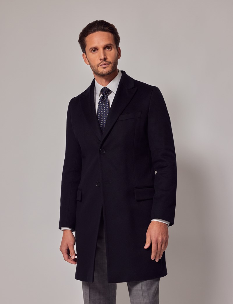 Men's Wool Cashmere Single Breasted Full Length Overcoat Top Coat, Navy, 34  : : Clothing, Shoes & Accessories