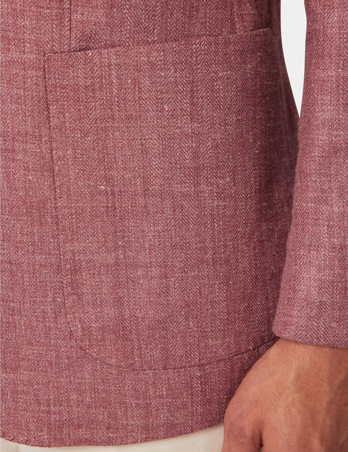 Hawes & Curtis Brick Herringbone Linen-Silk Blend Blazer | 1913 Collection Size: 38 reg (EU 48) image 4