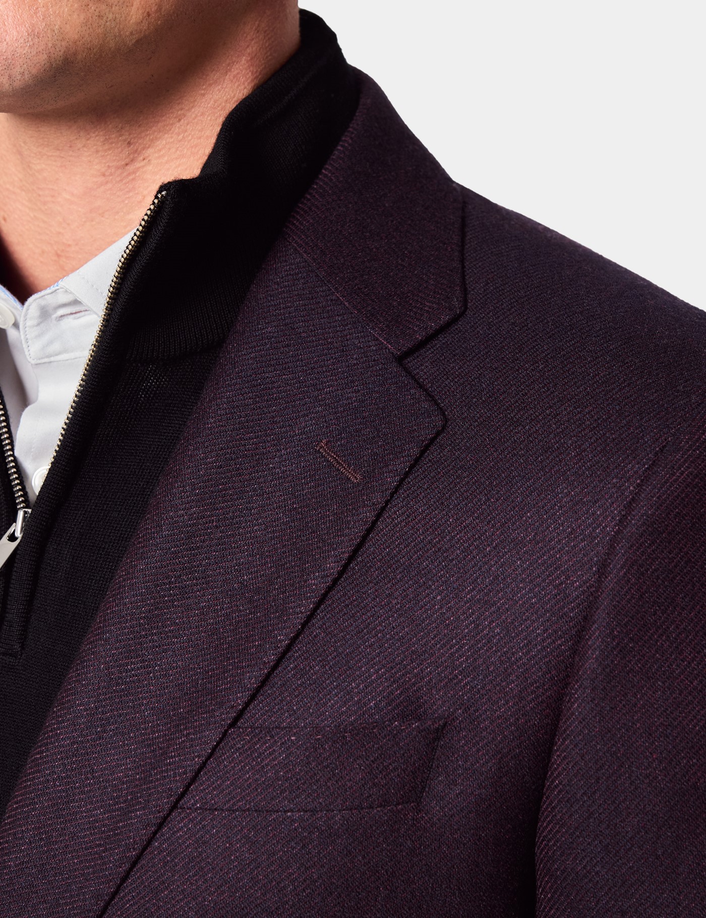 Hawes & Curtis Tailored Fit Wine Twill 1913 Blazer Size: 48 reg (EU 58) image 2