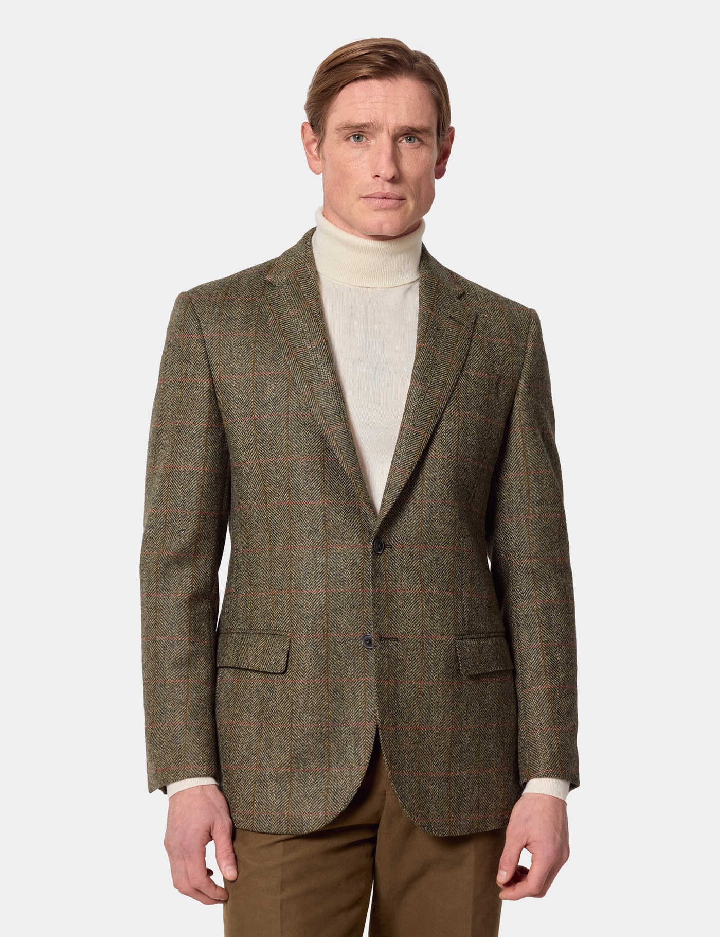 Hawes & Curtis Tailored Fit Green Check 1913 Blazer Size: 44 reg (EU 54)