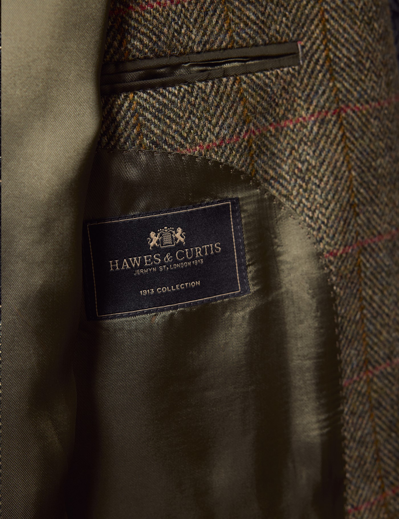 Hawes & Curtis Tailored Fit Green Check 1913 Blazer Size: 40 reg (EU 50) image 4