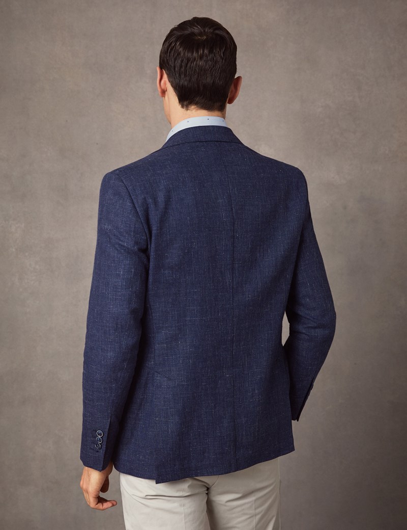 Men's Navy Italian Wool & Linen Jacket 1913 Collection Hawes and Curtis