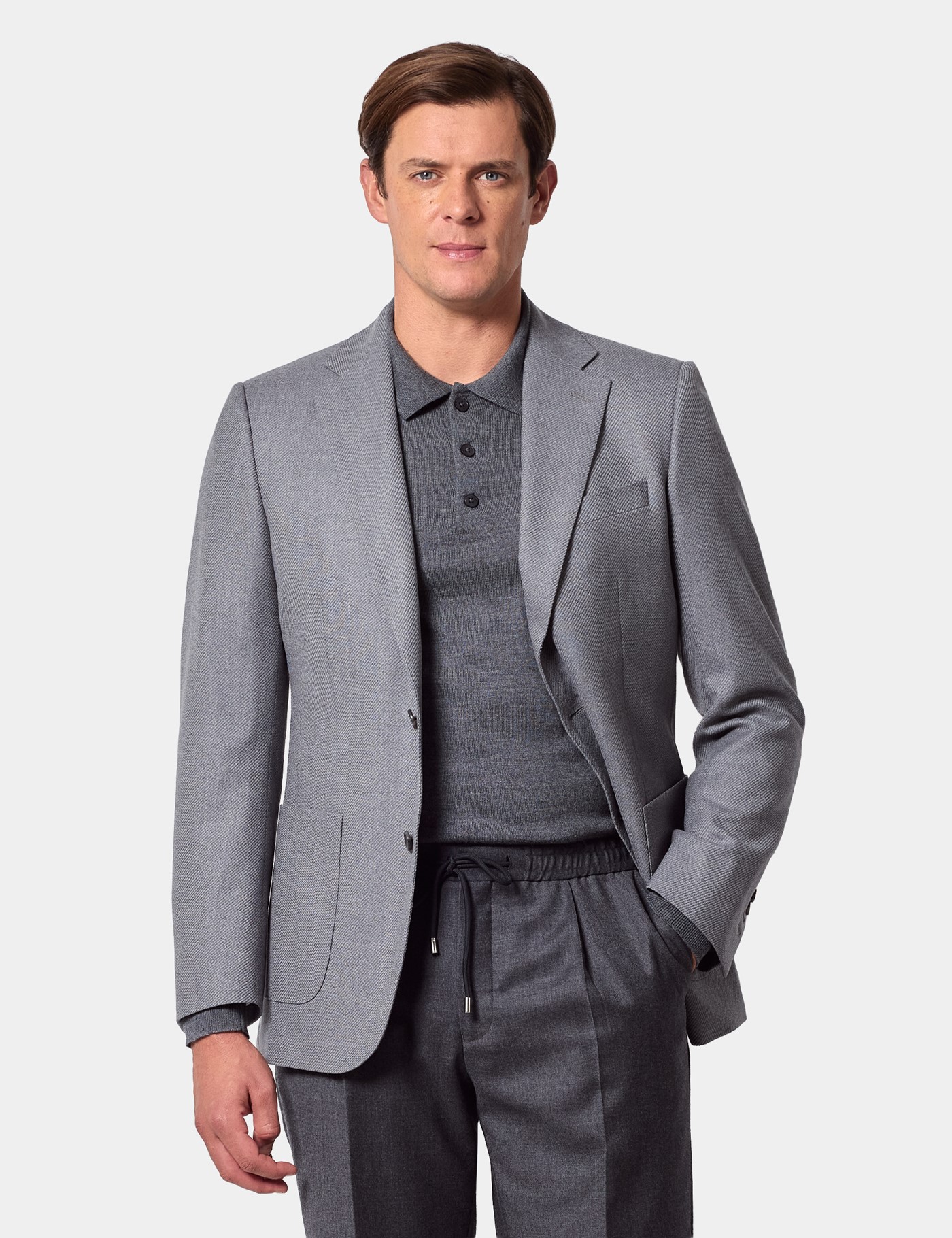 & Slim Fit Twill Blazer reg