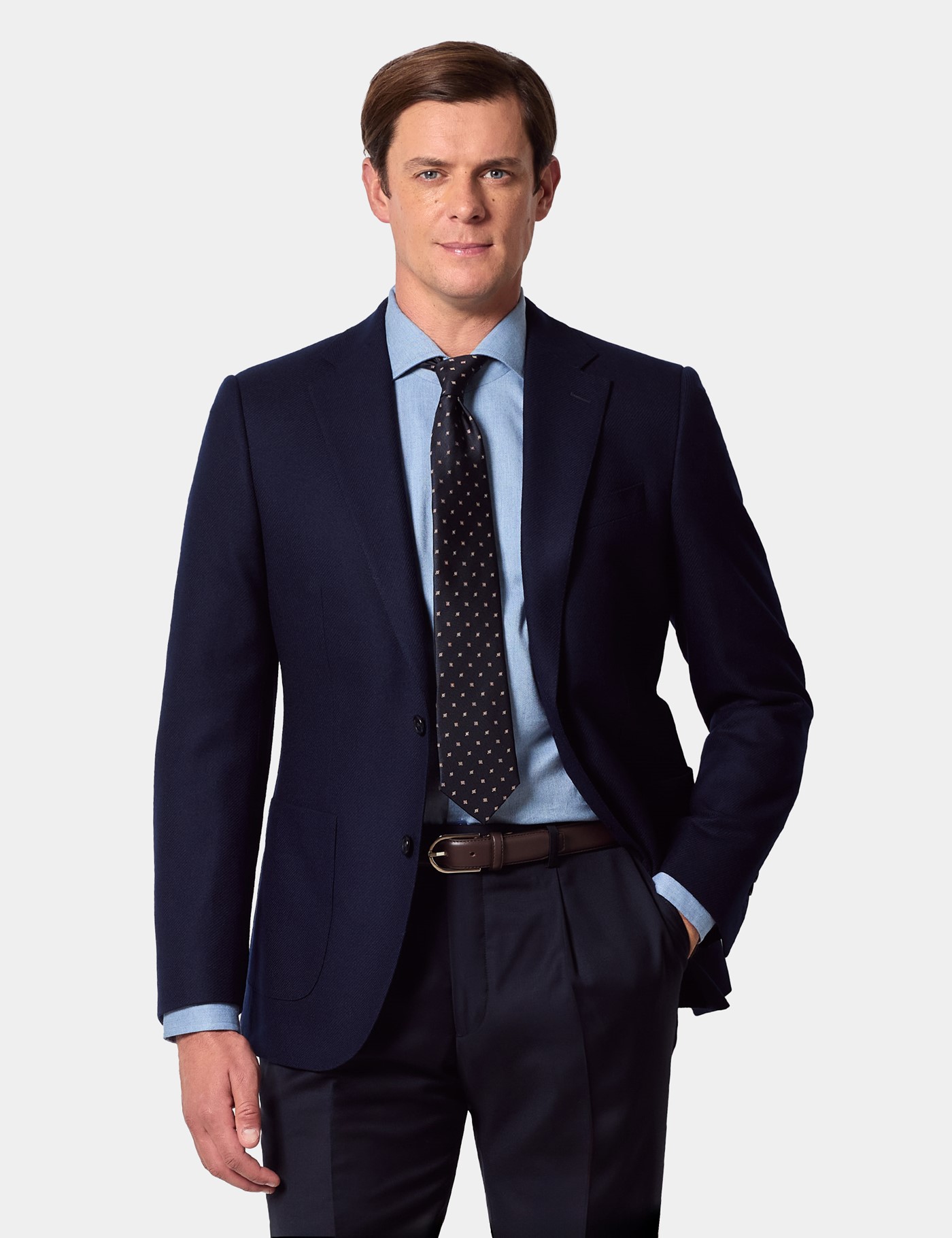 & Slim Fit Twill Blazer reg