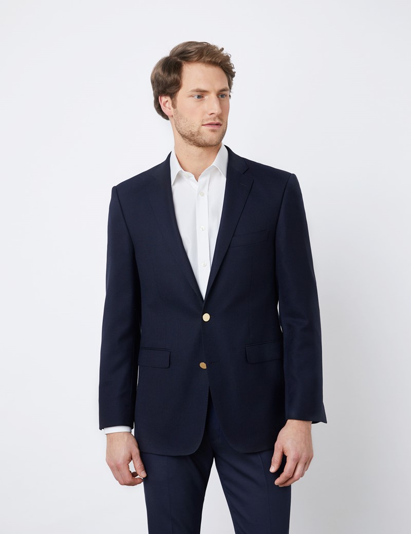 Men’s Classic Fit Wool Navy Blazer