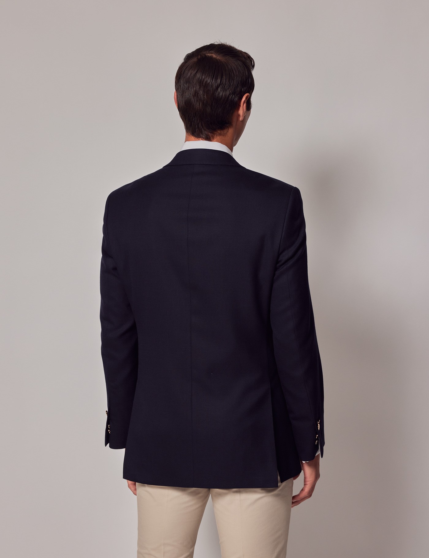 Men’s Navy Blazer with Double Back Vent Hawes & Curtis