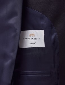 Men’s Navy Plain Velvet Jacket | Hawes & Curtis