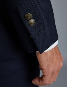 100% Wool Men’s Classic Fit Blazer with Double Vents in Navy | Hawes ...