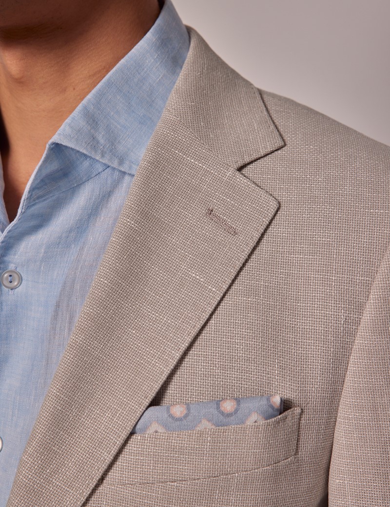 2020028 Beige Linen Blazer For Men