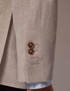 2040383 Beige Stitch Cotton Blazer