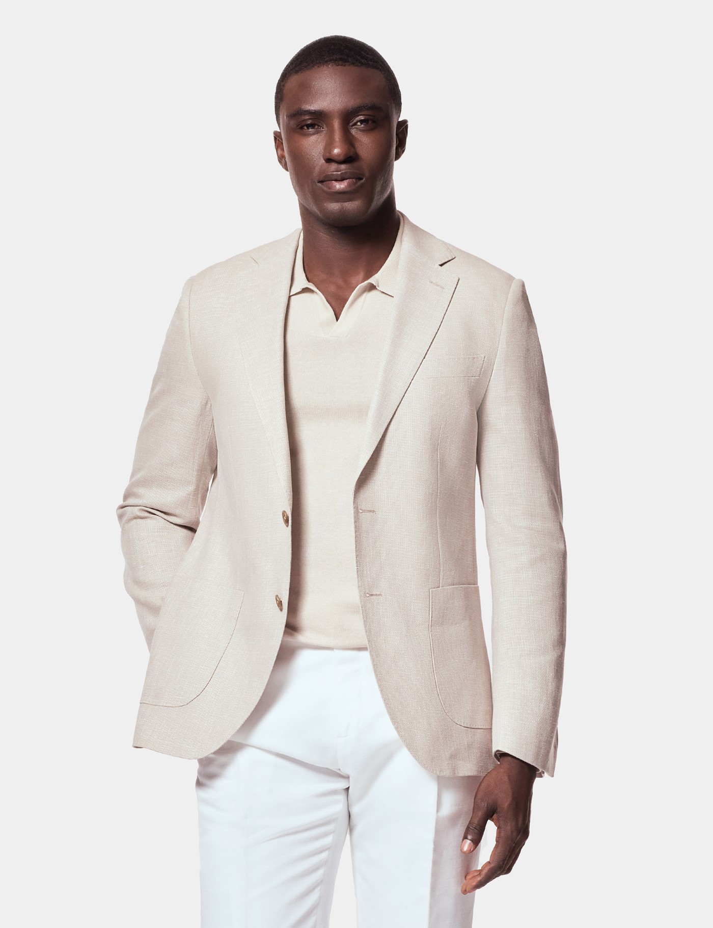 Hawes & Curtis Slim Fit Beige Blazer Size: 42 reg (EU 52)
