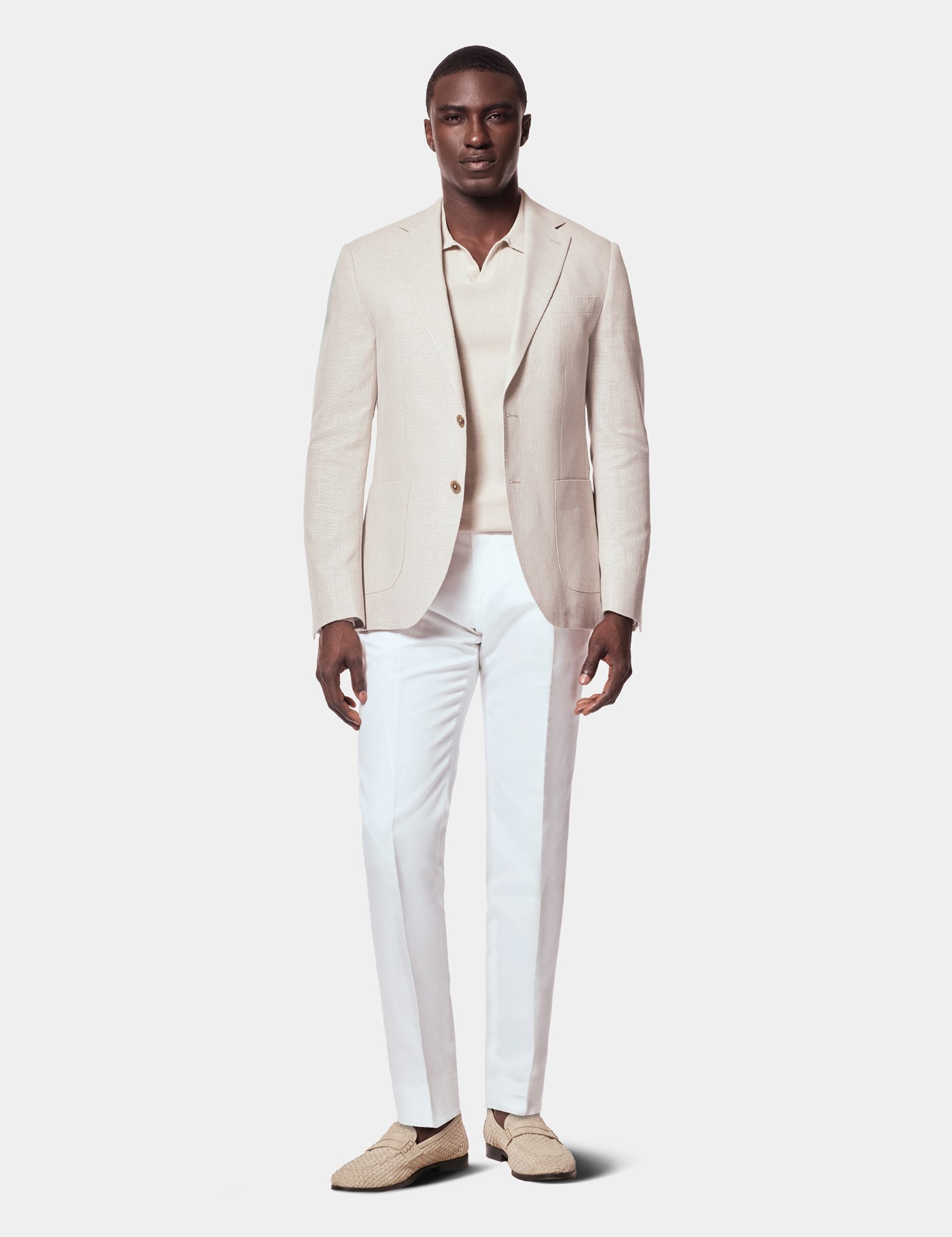 Hawes & Curtis Slim Fit Beige Blazer Size: 42 reg (EU 52) image 2