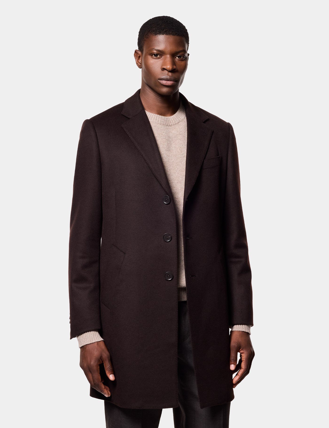 Hawes & Curtis Chocolate Overcoat Size: 36 (EU 46)