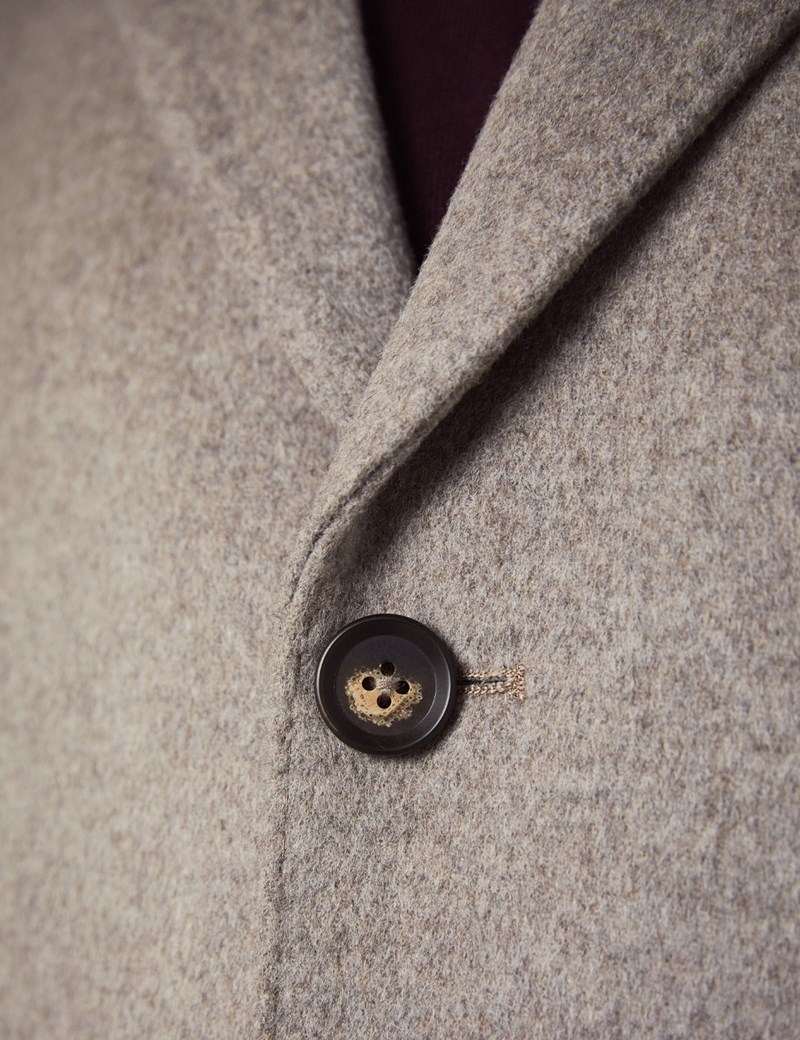 Men’s Stone Wool Overcoat | Hawes & Curtis