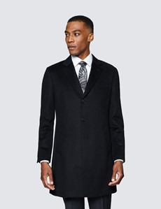 mens black top coat