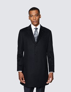 mens black overcoat long