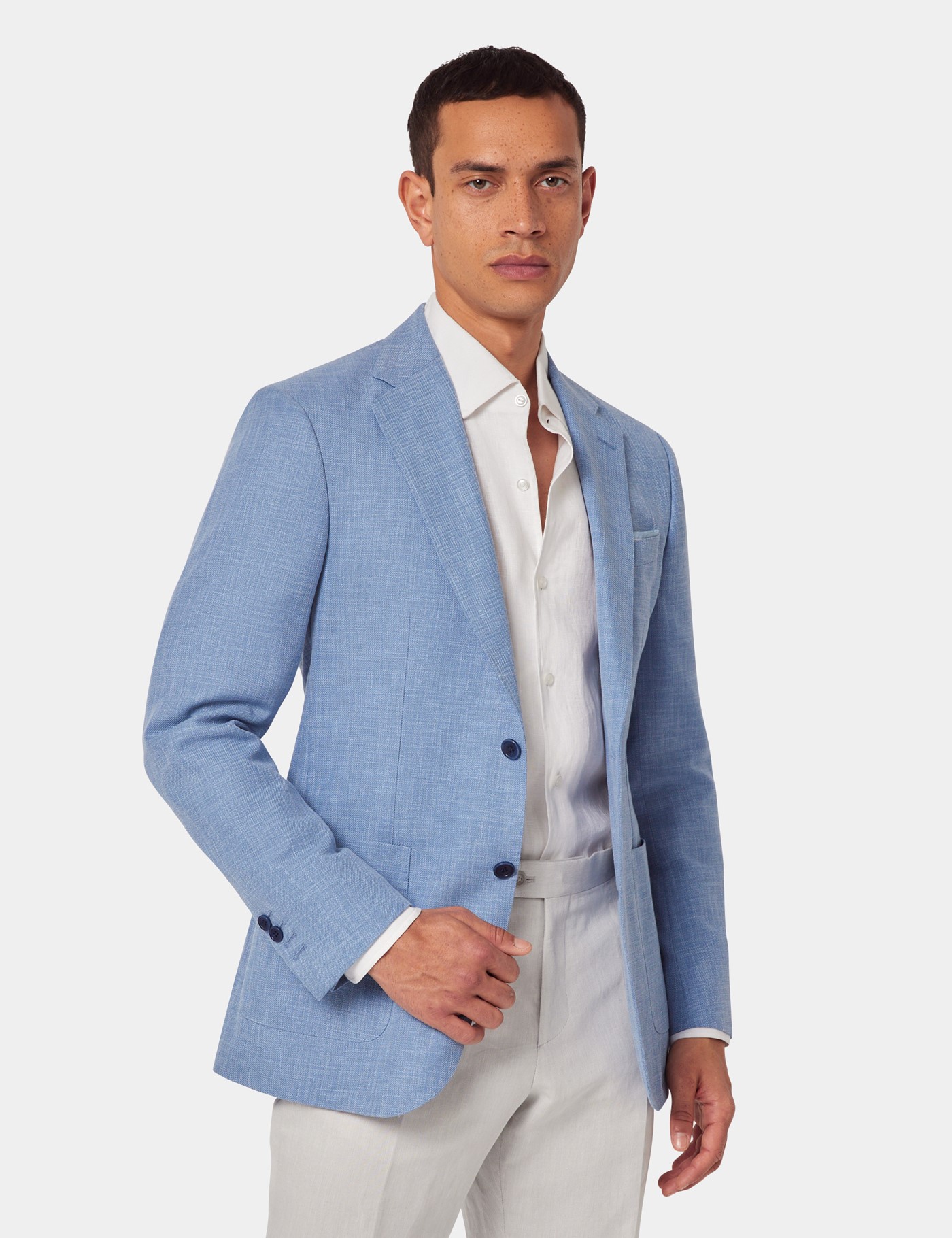 Hawes & Curtis Tailored Fit Light Blue 1913 Blazer Size: 48 reg (EU 58)