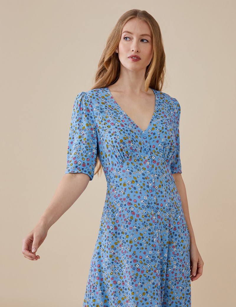 Finery Women's Blue Fayre Ditsy Print Dress