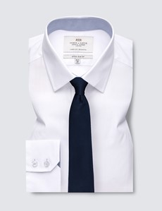 Easy Iron White Poplin Extra Slim Fit Shirt - Single Cuff