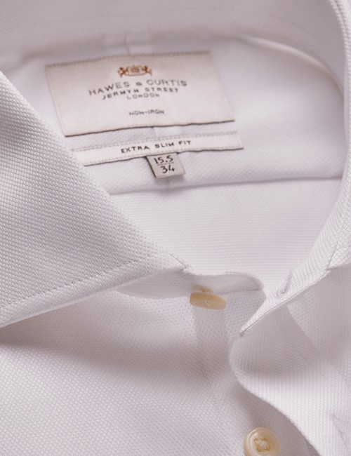 White Large Classic Collar Slim Fit Shirt