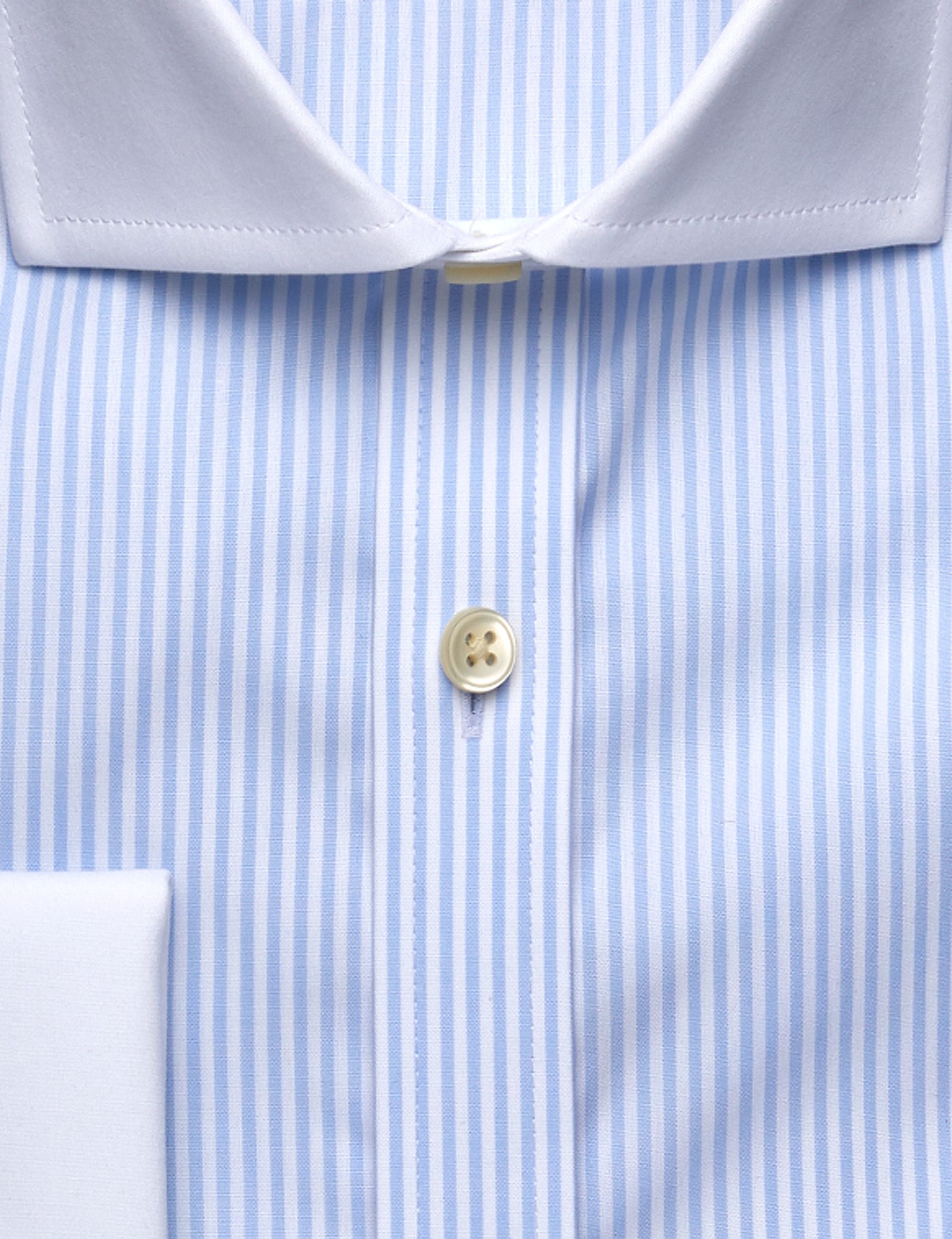 Men's Formal Blue & White Bengal Stripe Extra Slim Fit Shirt - Double ...