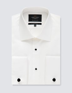 Men's Formal White Waffle Design Slim Fit Evening Shirt - Windsor ...