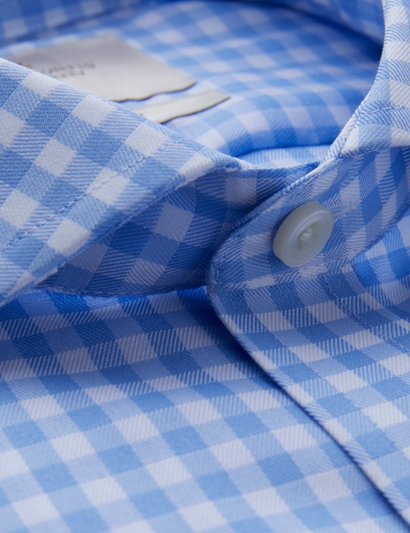 Non Iron Large Gingham Check Men's Extra Slim Fit Shirt with Windsor ...