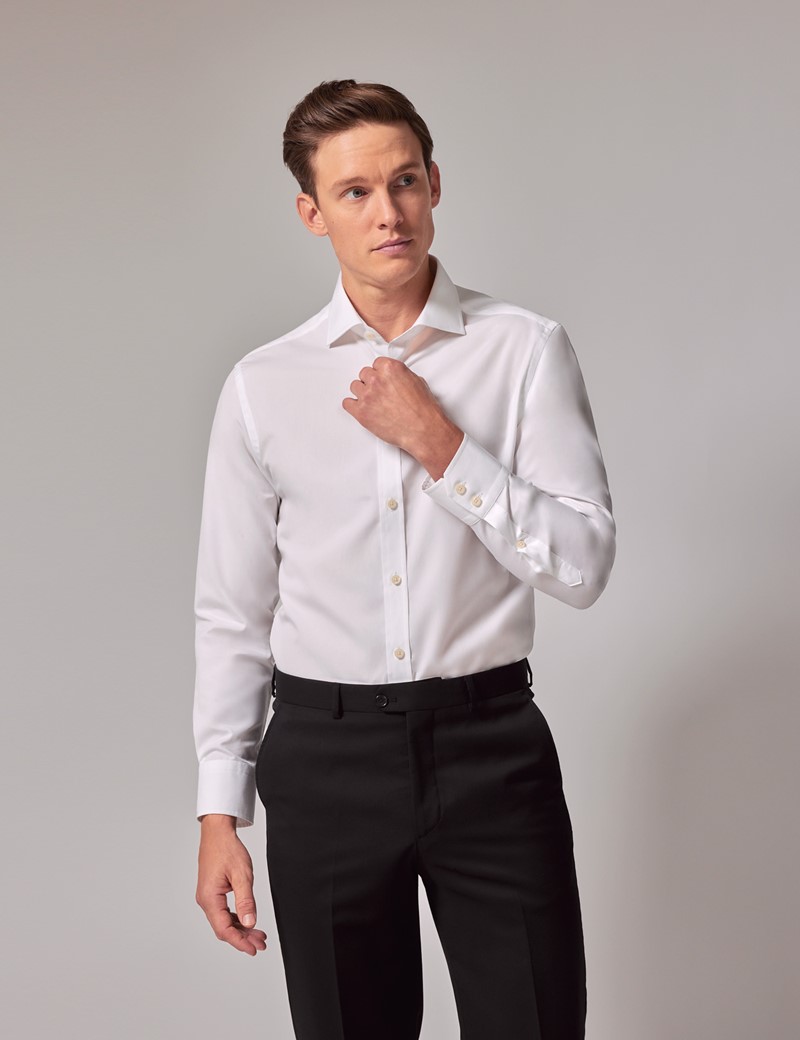 110th Anniversary White Poplin Extra Slim Shirt – Windsor Collar
