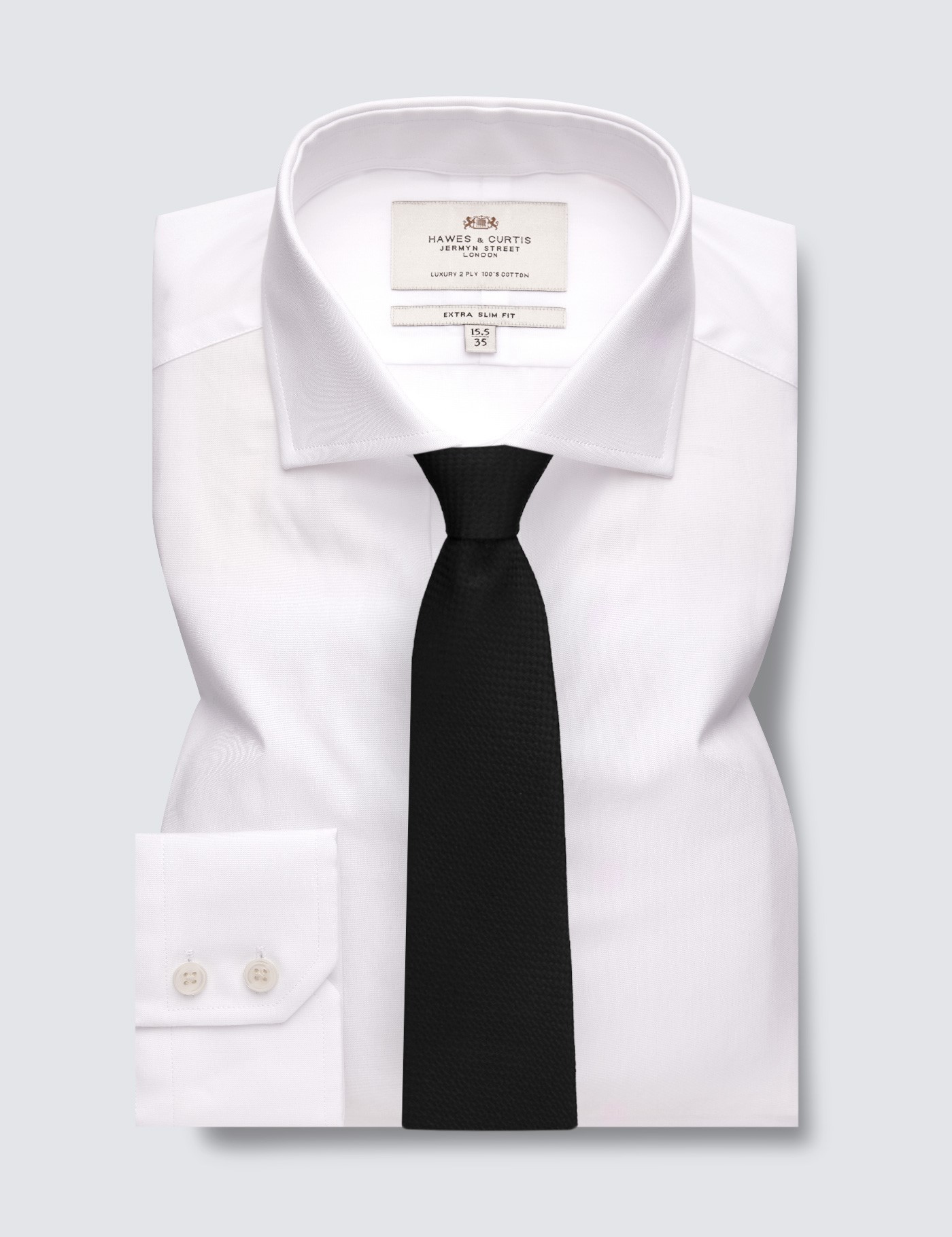 Men's Formal White Plain Poplin Extra Slim Fit Shirt With Windsor ...