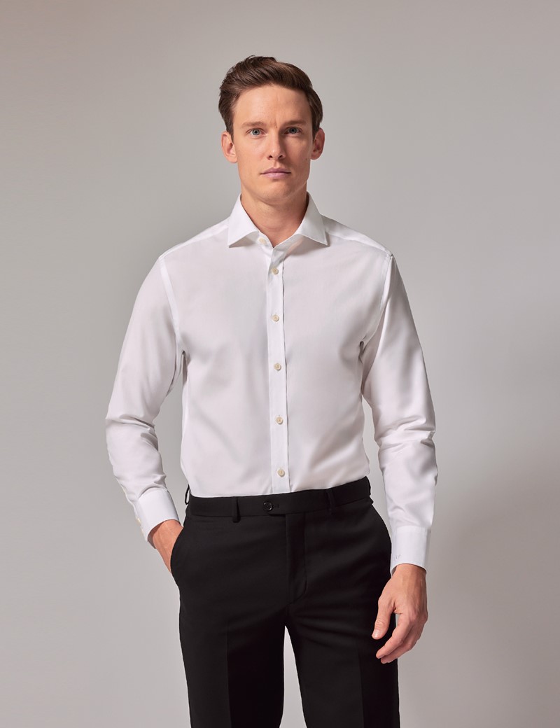 Men's 110th Anniversary White Poplin Extra Slim Shirt – Windsor Collar ...