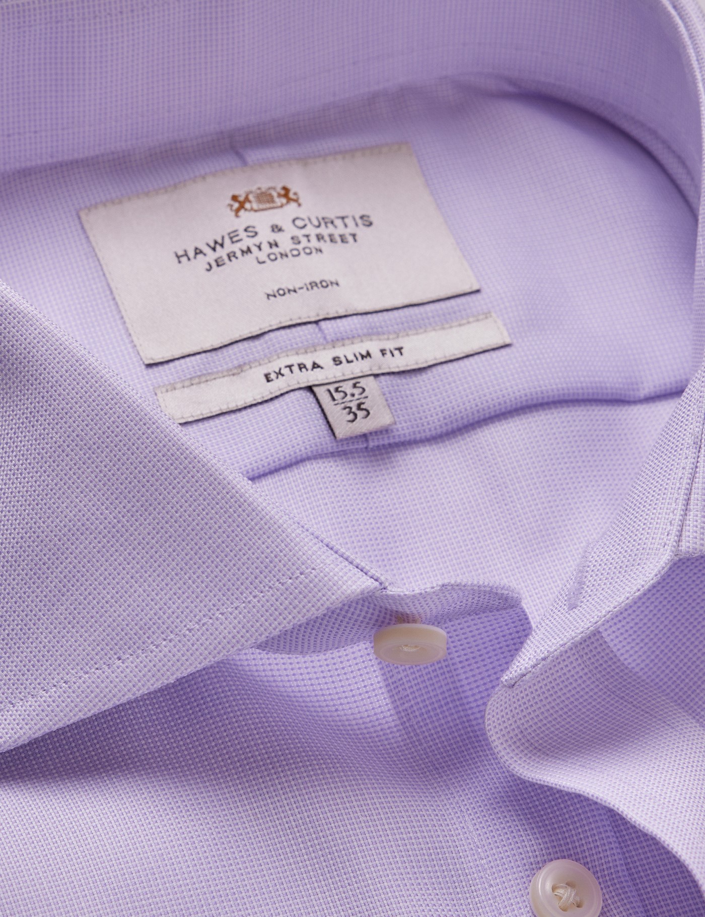 Hawes & Curtis Extra Slim Fit Lilac & White Non-Iron Shirt Size: 14.5" collar, 33" sleeve