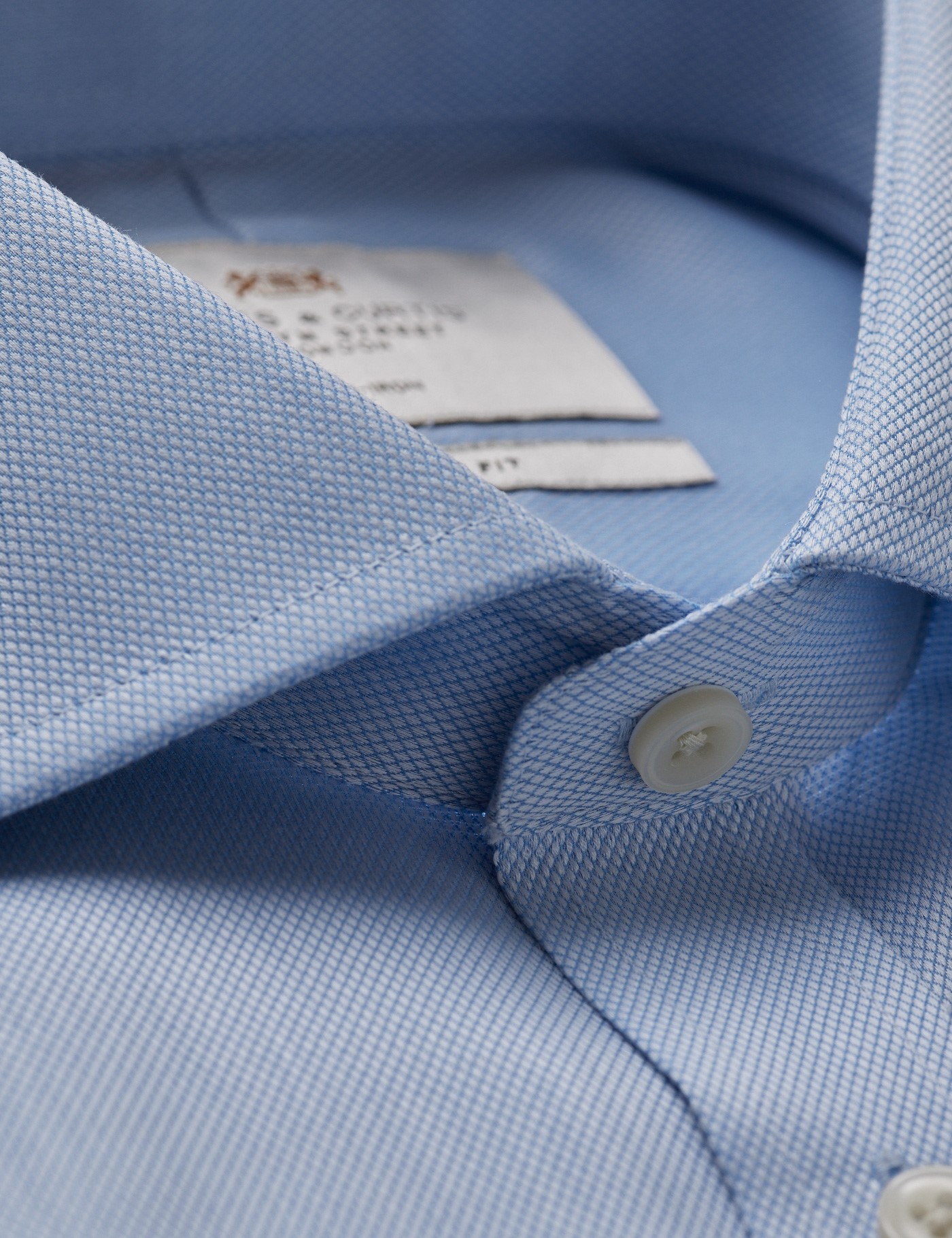 & Extra Slim Fit Pique Non Iron Shirt 17" collar 37" sleeve