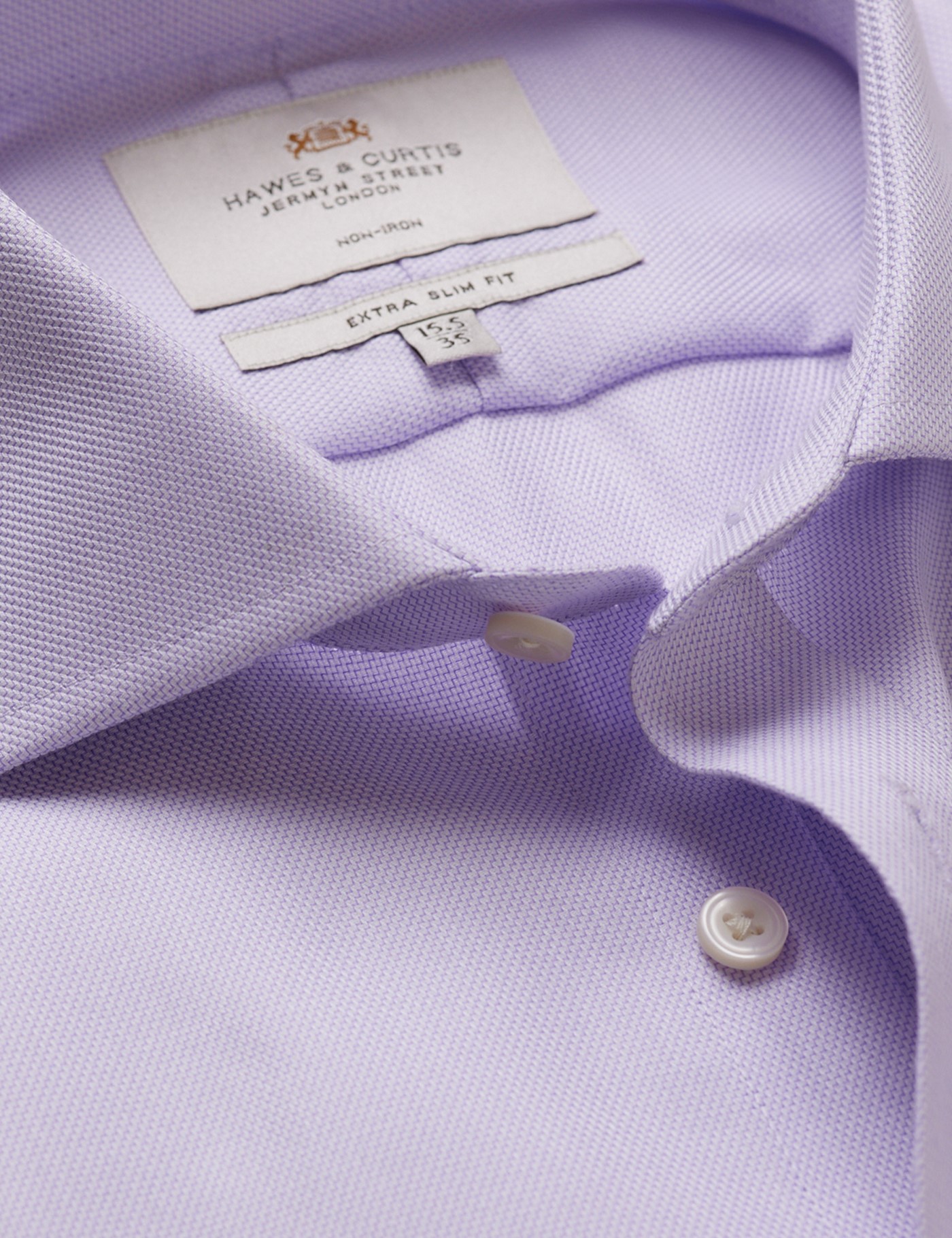 Hawes & Curtis Extra Slim Fit Lilac & White Textured Weave Non-Iron Shirt Size: 16" collar, 36" sleeve