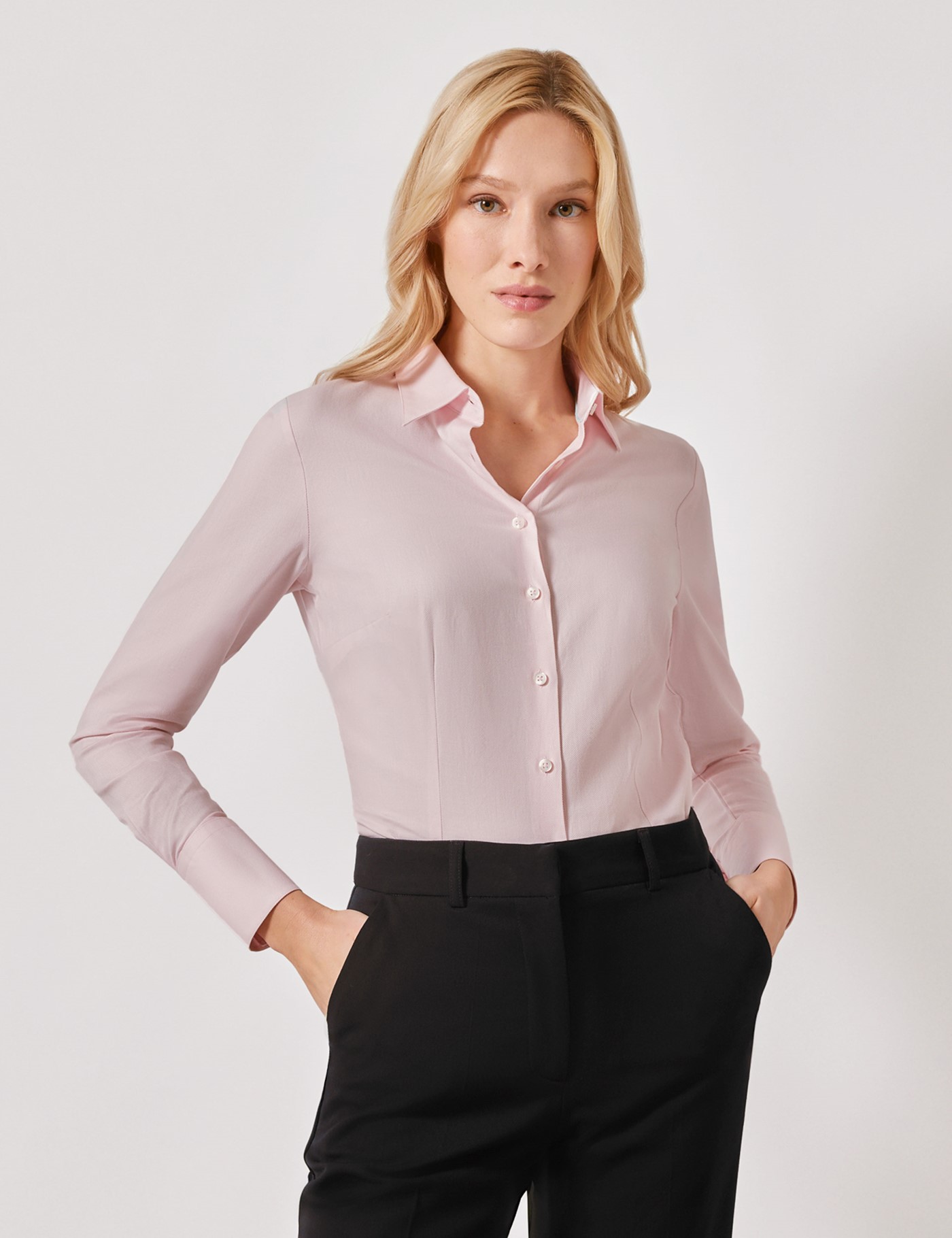 & Fitted Light Twill Executive Shirt
