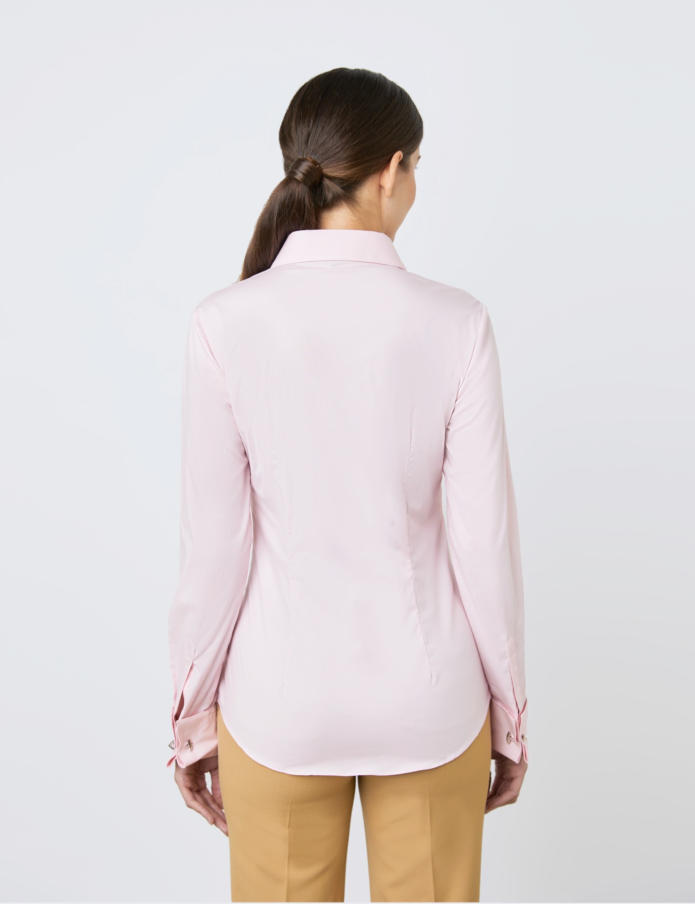 Women's New Pink Fitted Shirt - Double Cuff | Hawes & Curtis