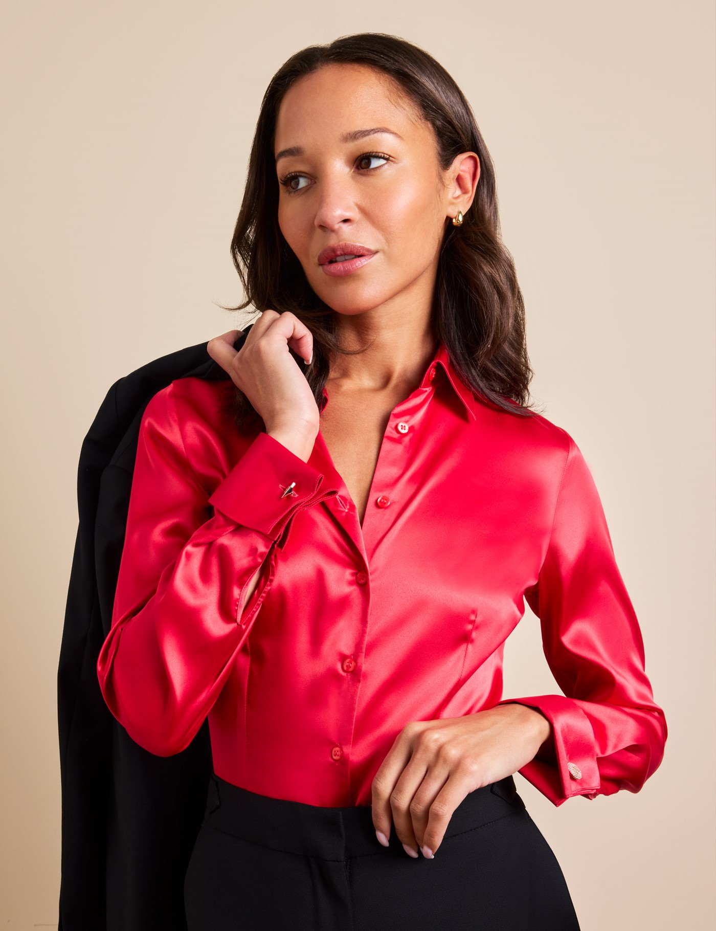 Hawes & Curtis Fitted Red Shirt Size: 4 (UK 6)
