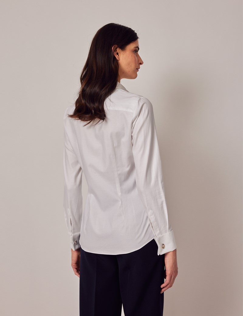 White Twill Fitted Executive Shirt