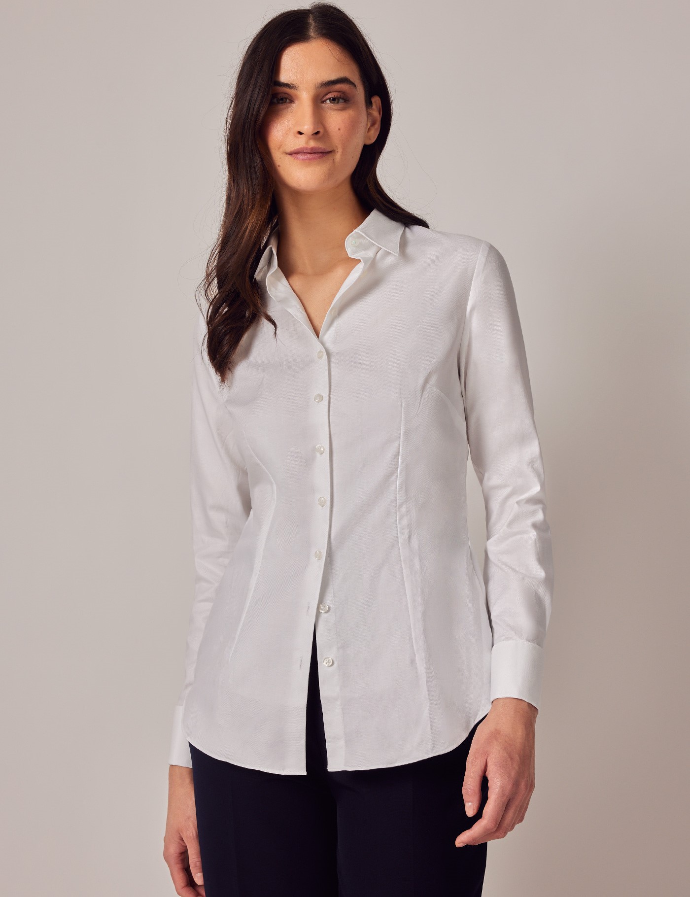Women s Executive White Twill Fitted Shirt Double Cuffs women-s-executive-white-twill-fitted-shirt-double-cuffs